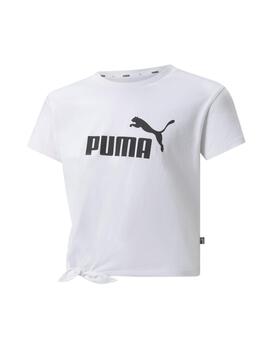 Camiseta Puma ESS Logo Knotted Niña Blanco/Negro