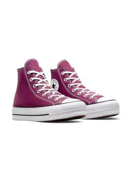 Zapatilla Converse Platform Alta Lona Wine/Blanco