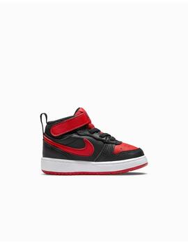 Zapatilla Nike TDV Court Borough Mid2 Negro/Rojo