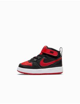 Zapatilla Nike TDV Court Borough Mid2 Negro/Rojo