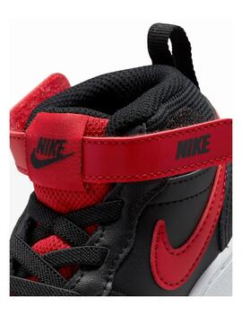 Zapatilla Nike TDV Court Borough Mid2 Negro/Rojo