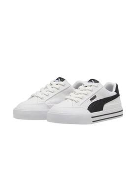 Zapatilla Puma Court Classic Lona PS Blanco/Negro para niño