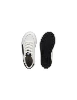 Zapatilla Puma Court Classic Lona PS Blanco/Negro para niño