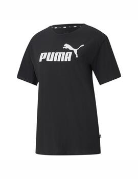 Camiseta Puma W ESS Logo Negra/Blanca