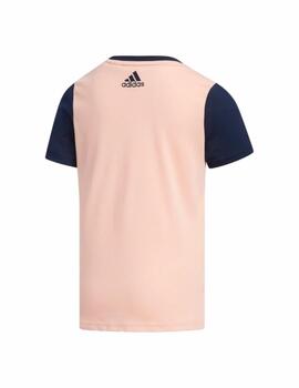Camiseta Adidas Cot Tee Niña Rosa/ Azul
