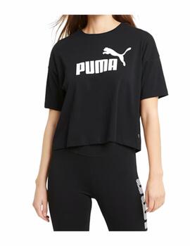 Camiseta Puma W Ess Cropped Logo Negro