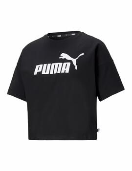 Camiseta Puma W Ess Cropped Logo Negro