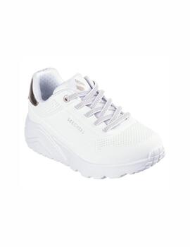 Zapatilla Skechers K Uno Lite Metallic Mode WHT