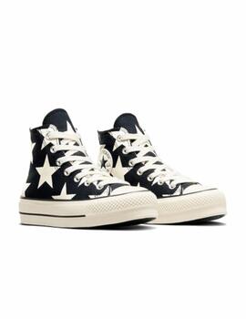 Zapatilla Converse Platform Alta Lona Stars Negro