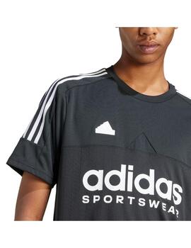 Camiseta Adidas M Tiro Q1 Negro/Blanco