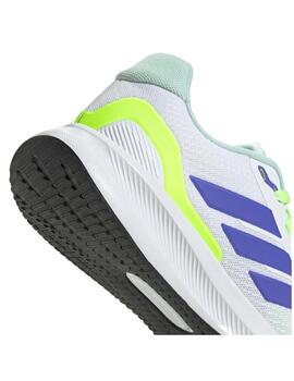 Zapatilla Adidas J RunFalcon 5 Blanco/Azul/Fluor