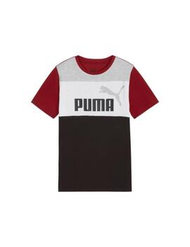 Camiseta Puma B ESS Block Granate para niño