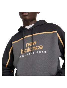 Sudadera NB M Classics Fleece Hoodie Negro/Ocre