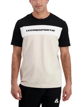 Camiseta Lecoq Contemporain SS Nº2 Negro y beige para hombre