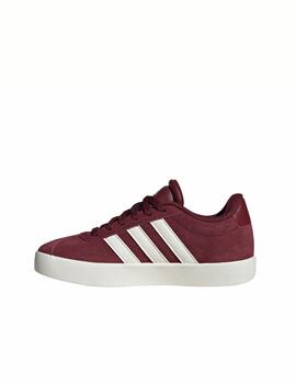 Zapatilla Adidas K VL Court 3.0 Granate/Blanco