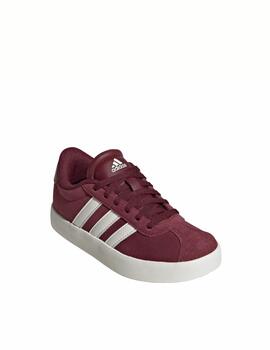 Zapatilla Adidas K VL Court 3.0 Granate/Blanco