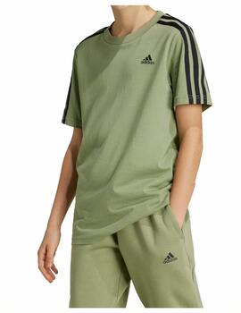 Camiseta Adidas U 3S Verde/Negro