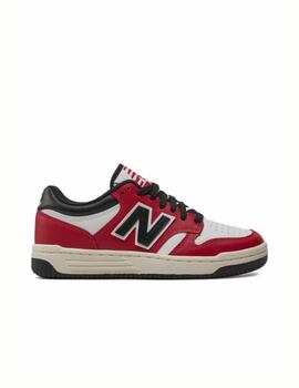 Zapatilla New Balance GS 480TT Blanco/Rojo/Negro