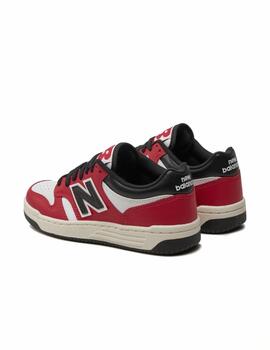 Zapatilla New Balance GS 480TT Blanco/Rojo/Negro