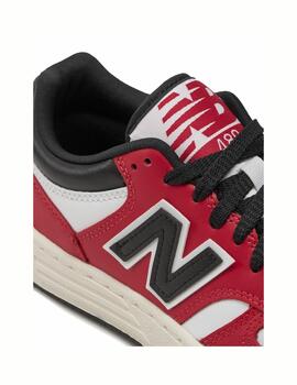 Zapatilla New Balance GS 480TT Blanco/Rojo/Negro