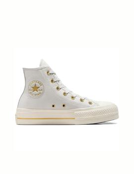 Zapatilla Converse Platform Alta Lona Gris/Oro