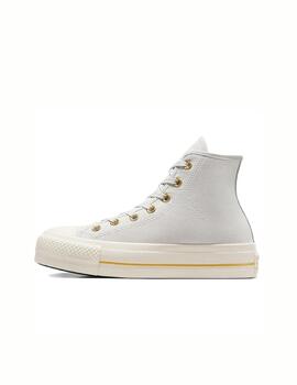 Zapatilla Converse Platform Alta Lona Gris/Oro