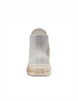 Zapatilla Converse Platform Alta Lona Gris/Oro