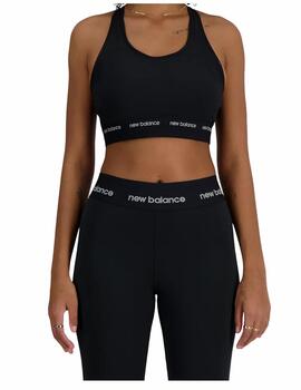 Top NB W Sleek Medium Support Sports Bra Negro