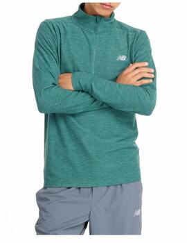 Camiseta NB M Space Dye 1/4 Zip L/S Verde