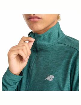 Camiseta NB M Space Dye 1/4 Zip L/S Verde