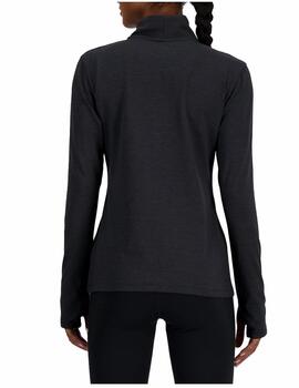 Camiseta NB W Sport Ess Space Dye Q Zip L/S Negro