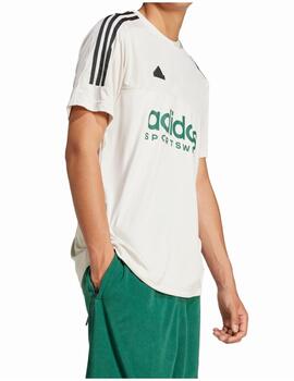 Camiseta Adidas M Tiro Q1 Gris/Verde