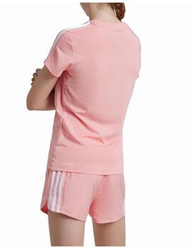 Camiseta Adidas YG TR-ES 3S Rosa/Blanco