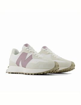 Zapatilla New Balance W 327KH Lea Blanco/Lila