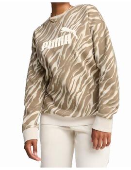 Sudadera Puma W ESS+ Animal AOP Beige