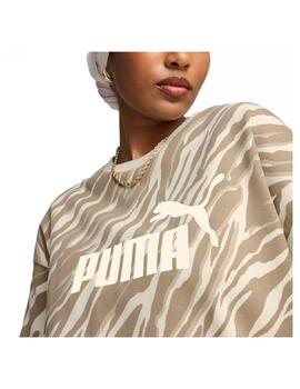 Sudadera Puma W ESS+ Animal AOP Beige