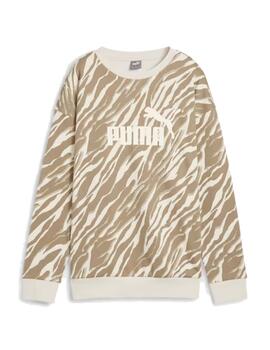 Sudadera Puma W ESS+ Animal AOP Beige