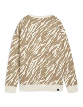 Sudadera Puma W ESS+ Animal AOP Beige