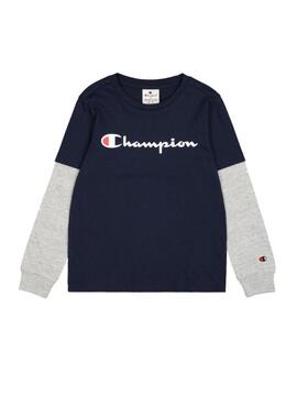 Camiseta Champion K Long Sleeve Marino para niño