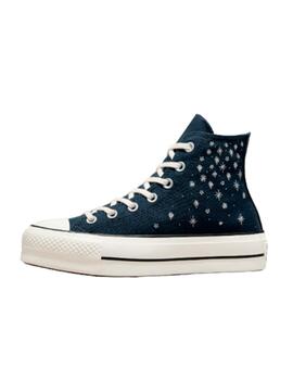 Zapatilla Converse Platform Alta Lona Party Marino