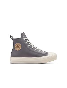 Zapatilla Converse Eva Plaform Alta Piel GS Gris