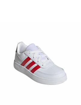 Zapatilla Adidas K Breaknet 2.0 Blanco/Rojo