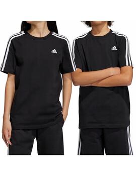 Camiseta Adidas U 3S Negro/Blanco