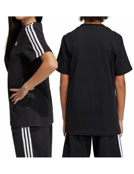 Camiseta Adidas U 3S Negro/Blanco