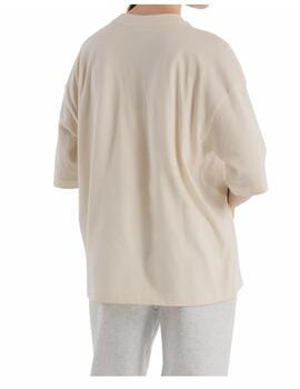 Camiseta New Balance W Oversized Flower Beige