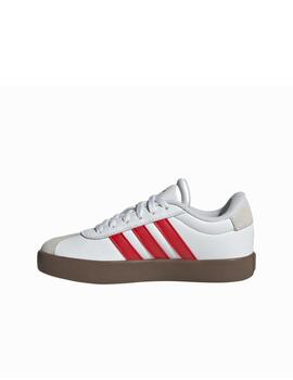 Zapatilla Adidas VL Court 3.0 K Blanca/Rojo/Gum