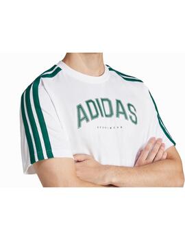 Camiseta Adidas M C Colleg Blanco/Verde