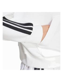 Sudadera Adidas W 3S FT QZ Blanco/Negro