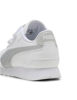 Zapatilla Puma K ST Runner v4 Glitter Blanco/Plata