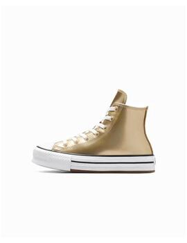 Zapatilla Converse Eva Platform Alta Metal GS Oro